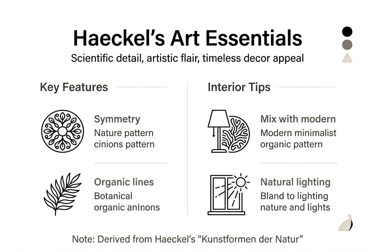 Infographic showing Haeckel art style and decor tips