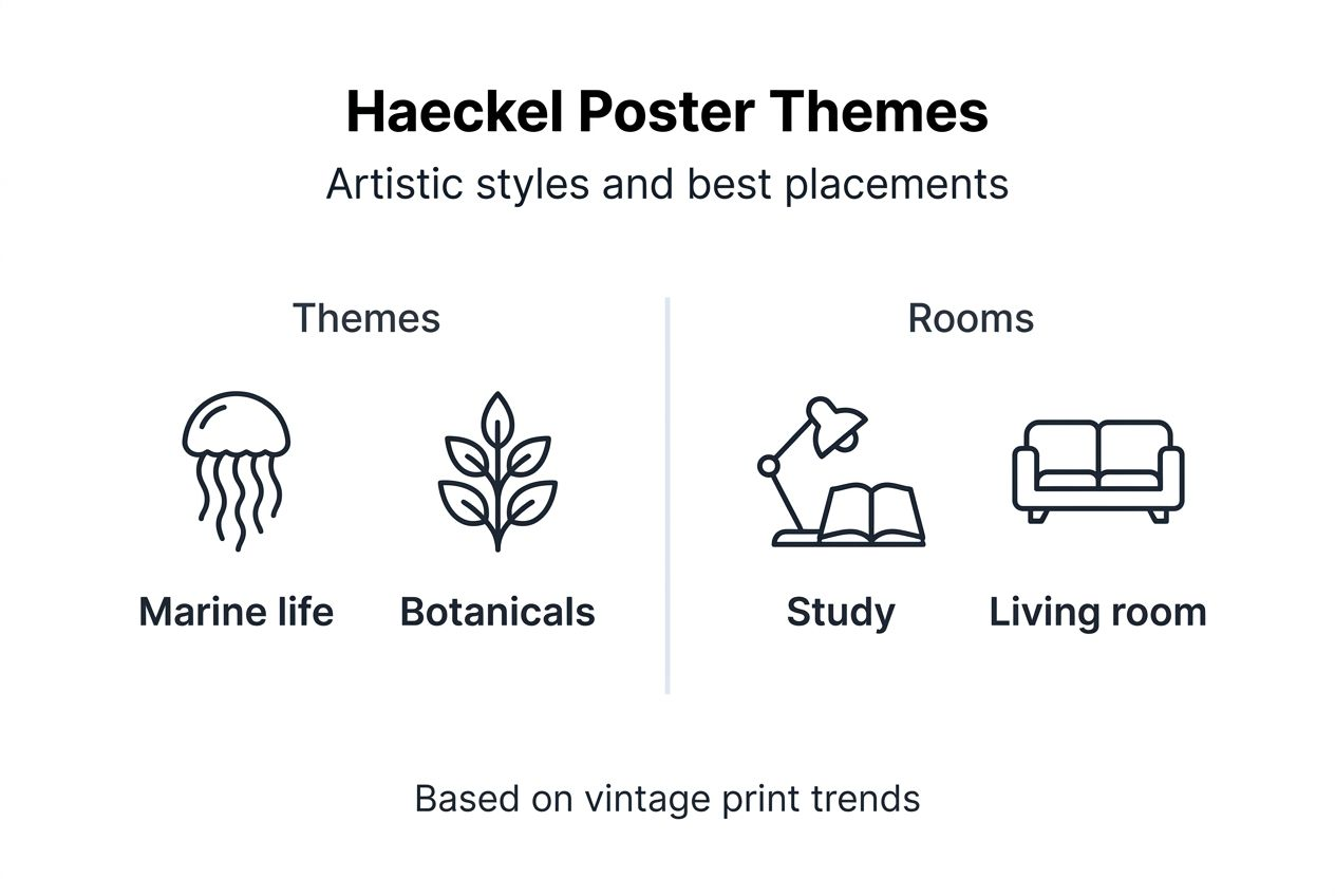 Infographic with Haeckel themes and room suggestions