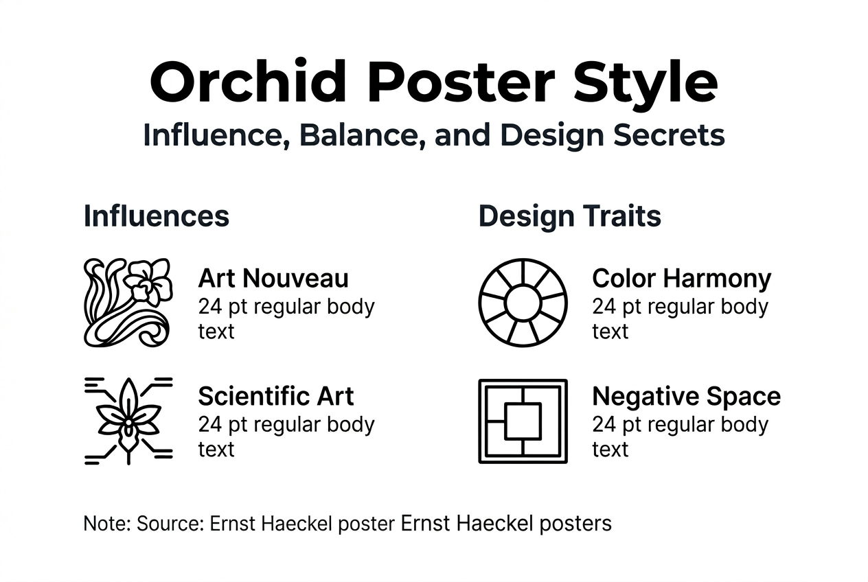 Infographic about orchid poster style and influences