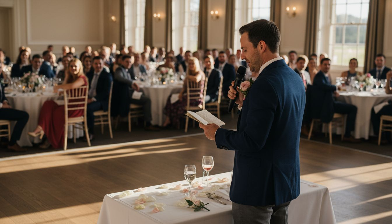 Wedding MC guiding a busy reception