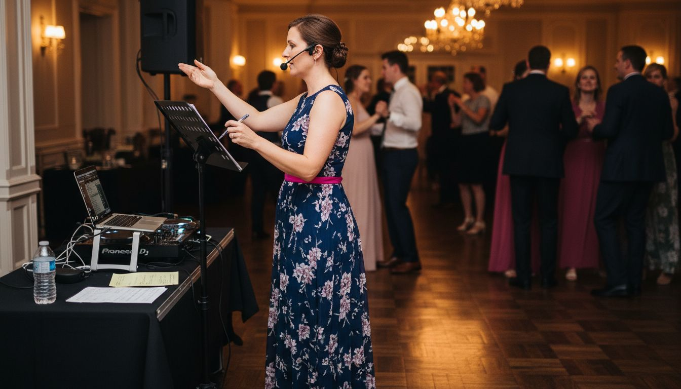 Professional MC manages reception announcements