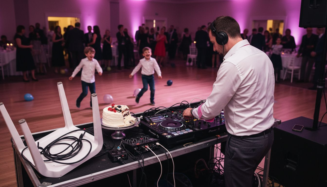 DJ and dancing guests at wedding