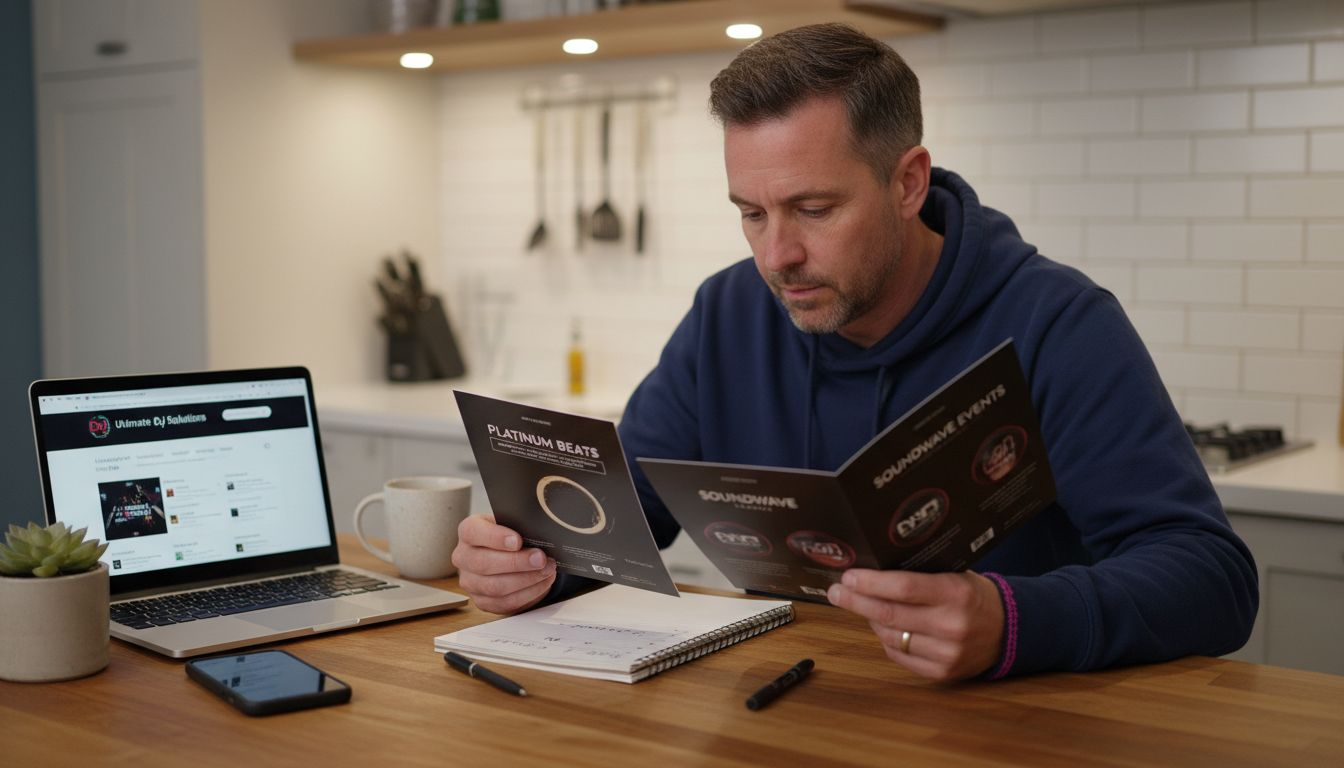 Client compares DJ service package details