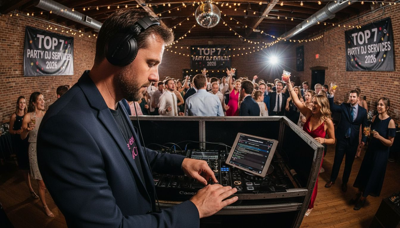 DJ mixing music at lively party event