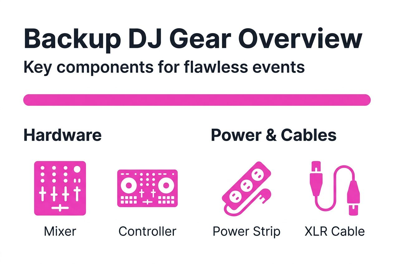 Infographic of key backup DJ equipment parts
