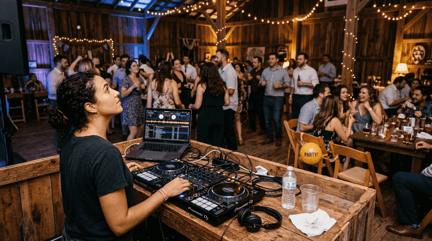 DJ adapting music for Texas wedding crowd
