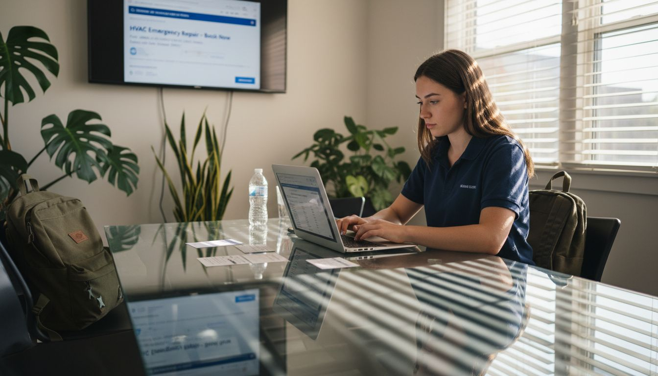 Marketing assistant reviewing paid search ads