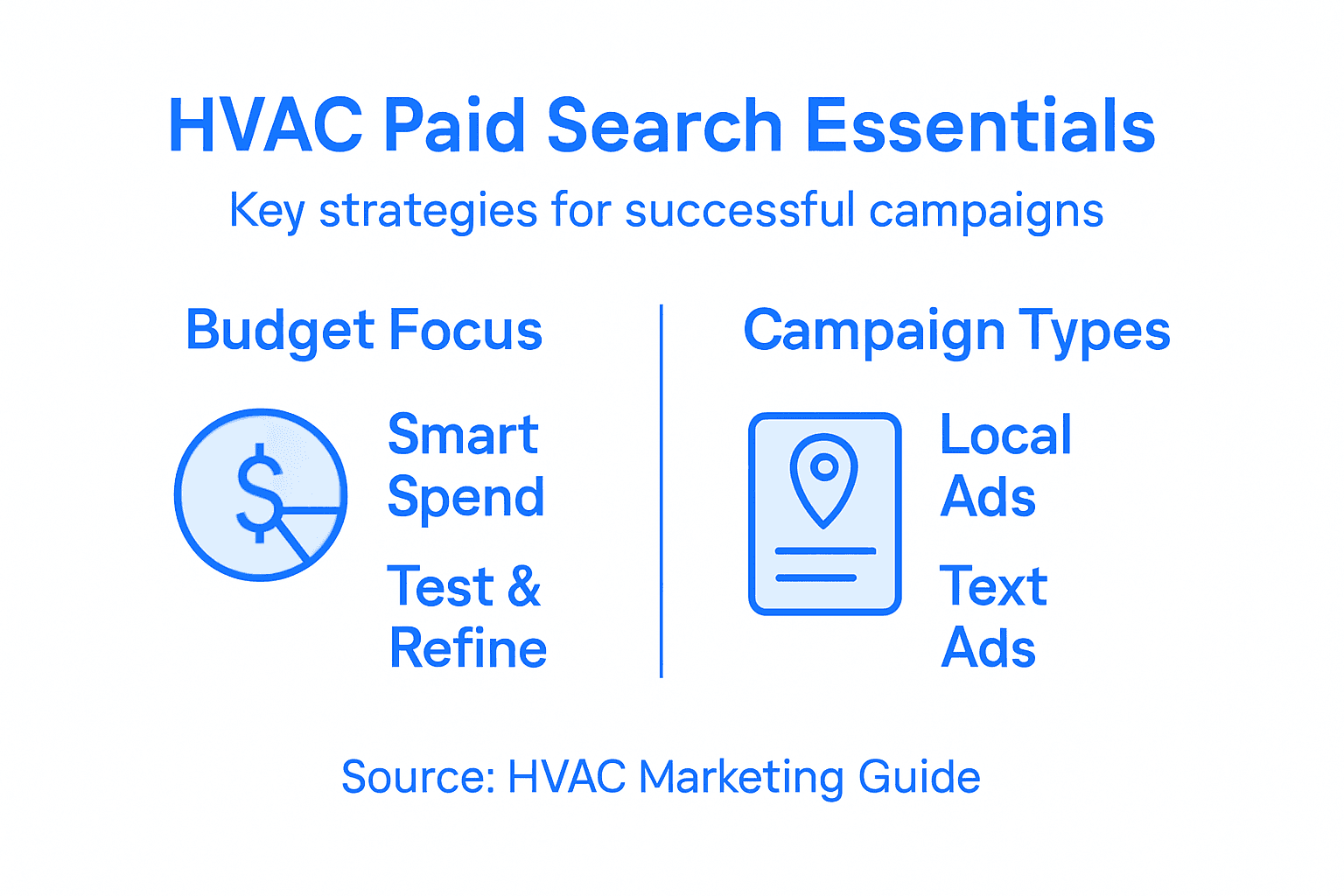 Infographic showing HVAC paid search strategies