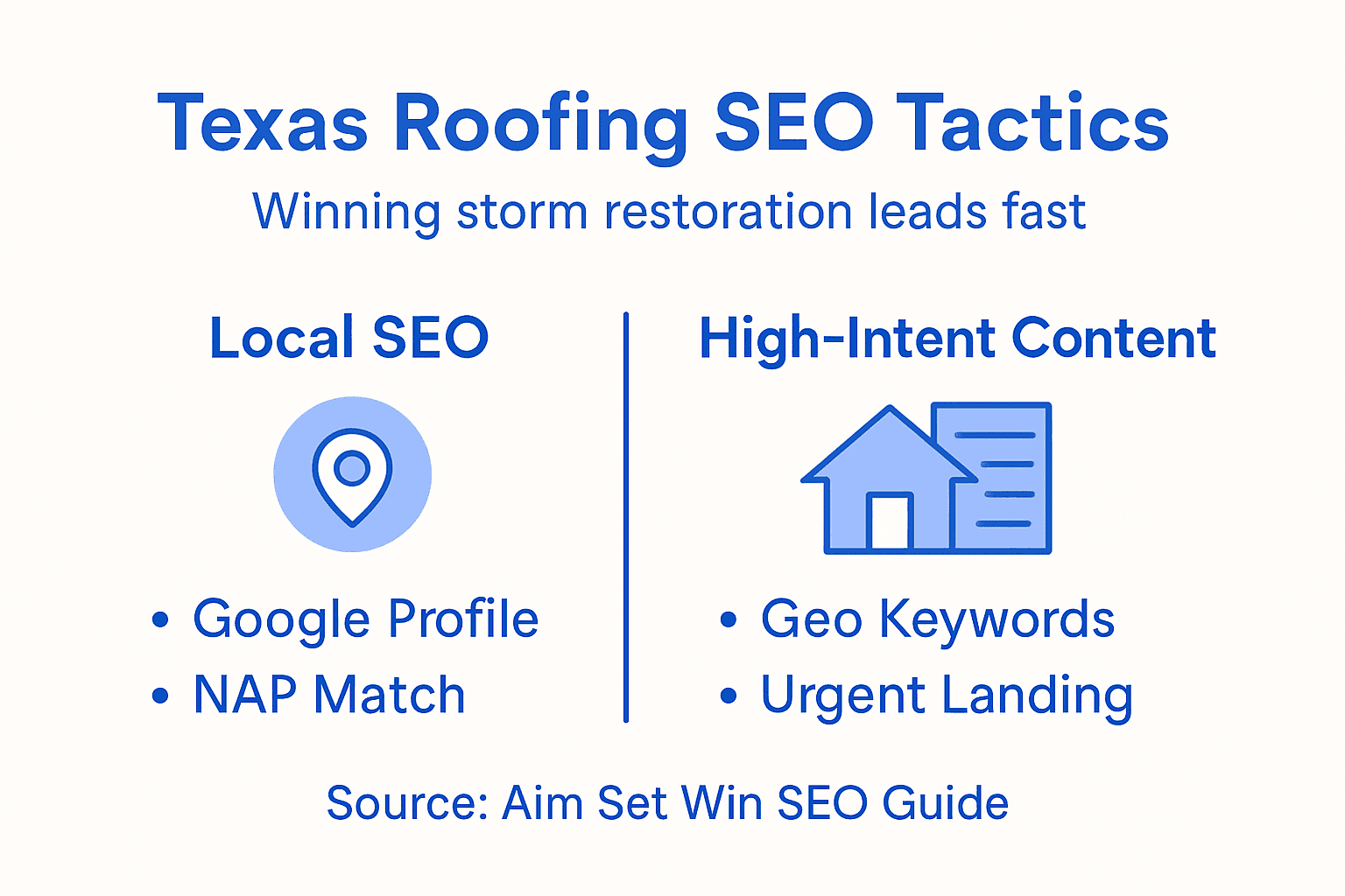Infographic showing Texas roofing SEO storm tactics