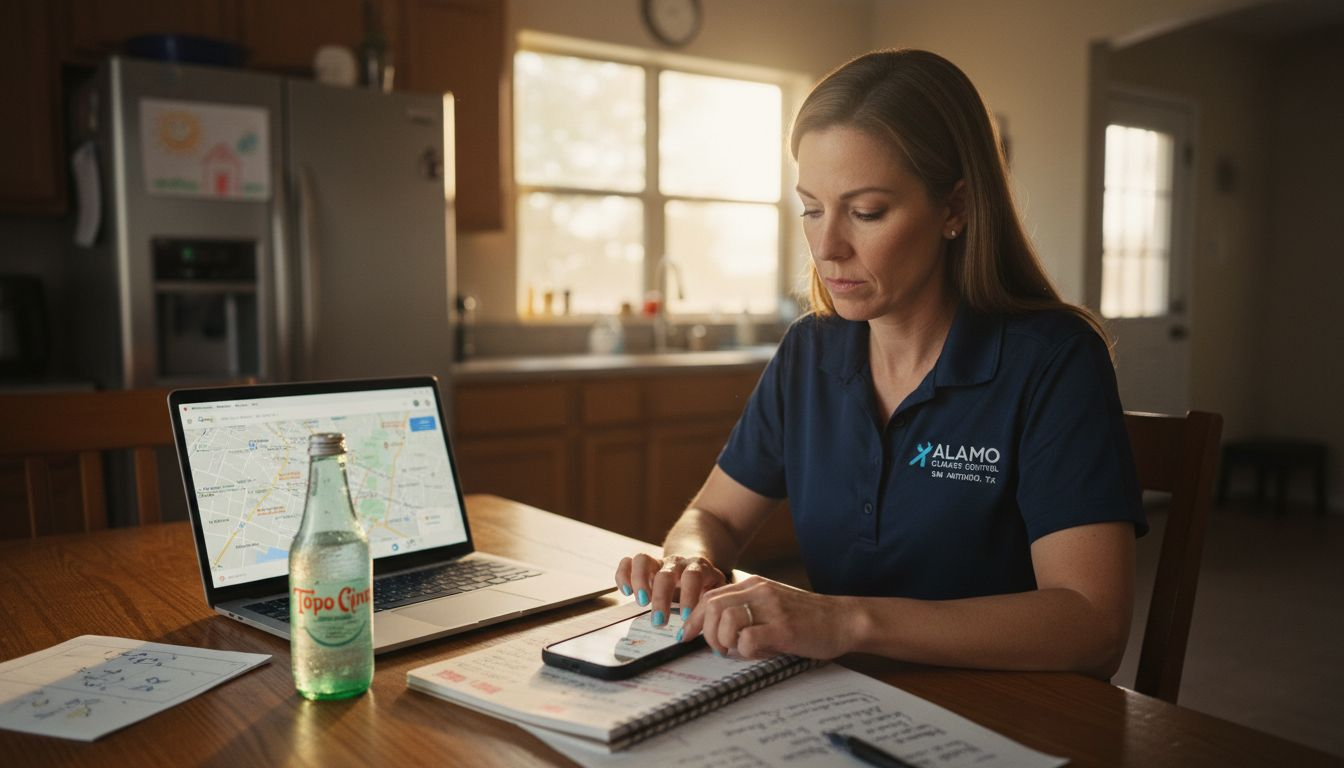 Contractor updating Google Business Profile at home