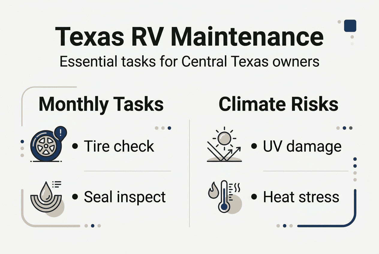 Infographic on Texas RV maintenance essentials