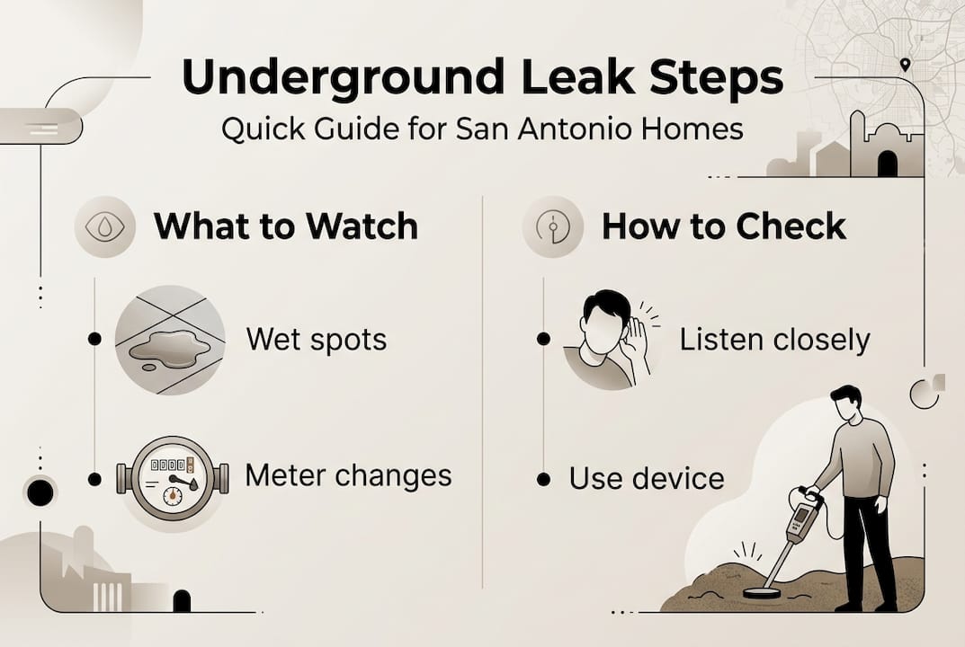 How to find a water leak underground in San Antonio