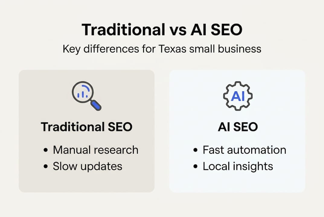 Infographic comparing traditional and AI SEO