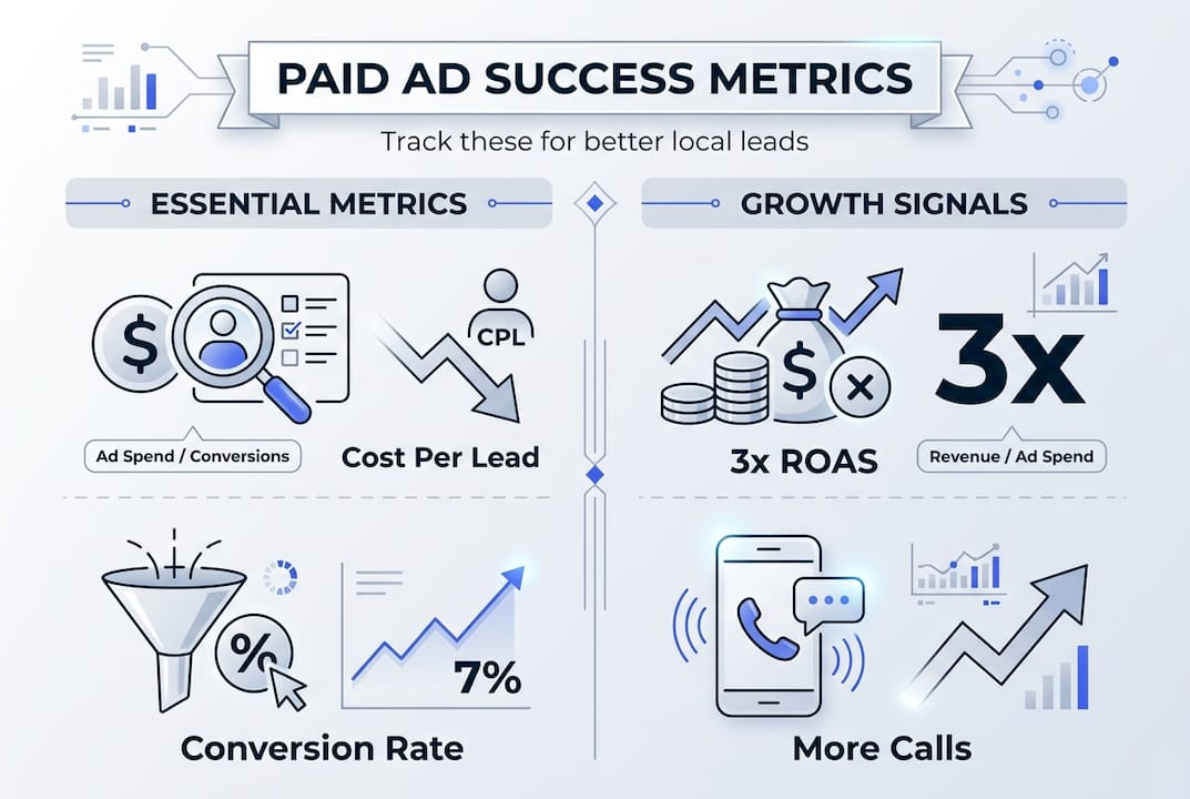 Infographic with local paid ad success metrics
