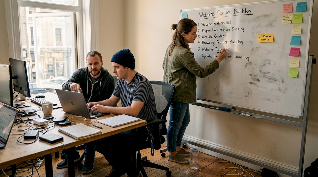 Agency team planning website features