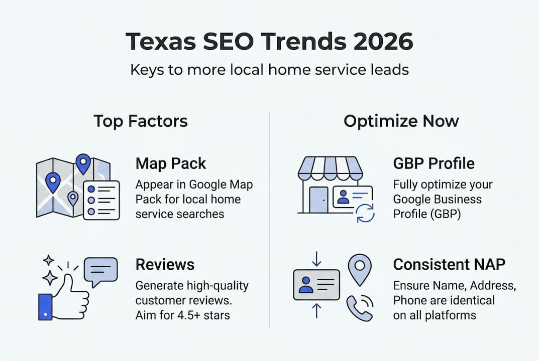 Infographic of Texas home service SEO trends