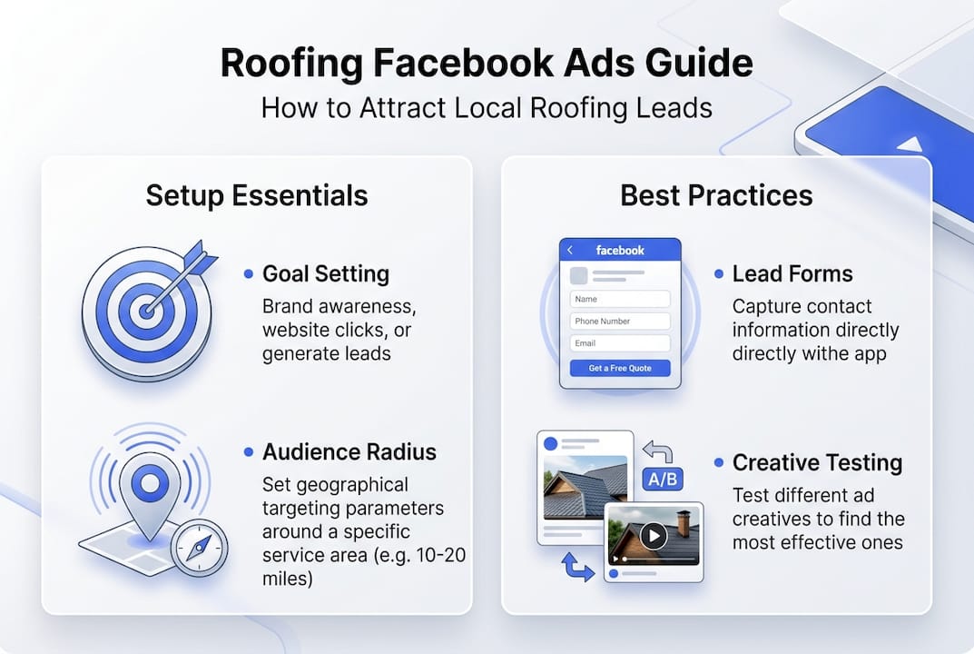 Infographic on roofing Facebook ad best practices