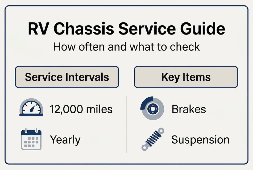 Infographic on RV chassis service intervals and items