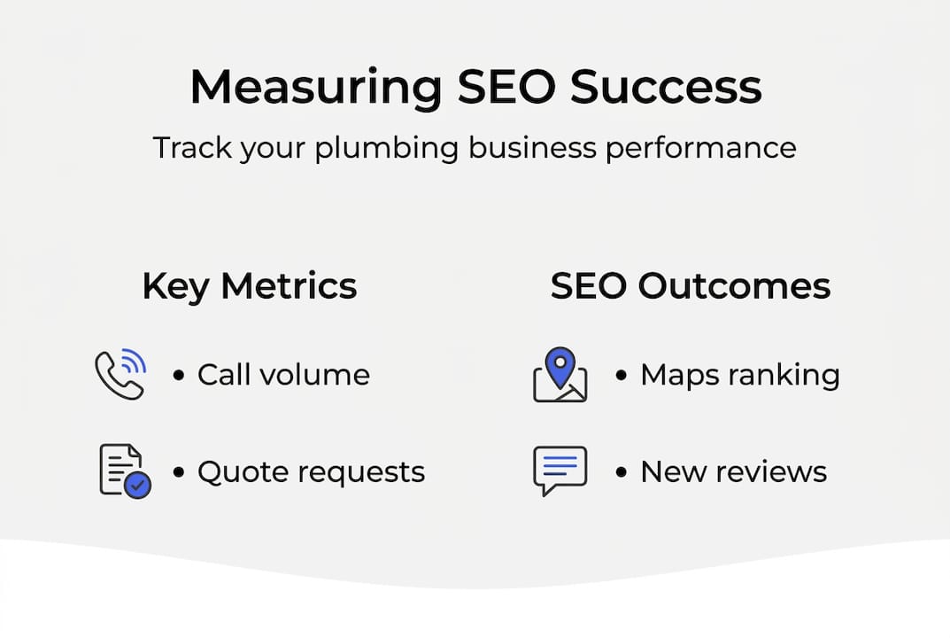 Infographic showing plumber SEO performance metrics