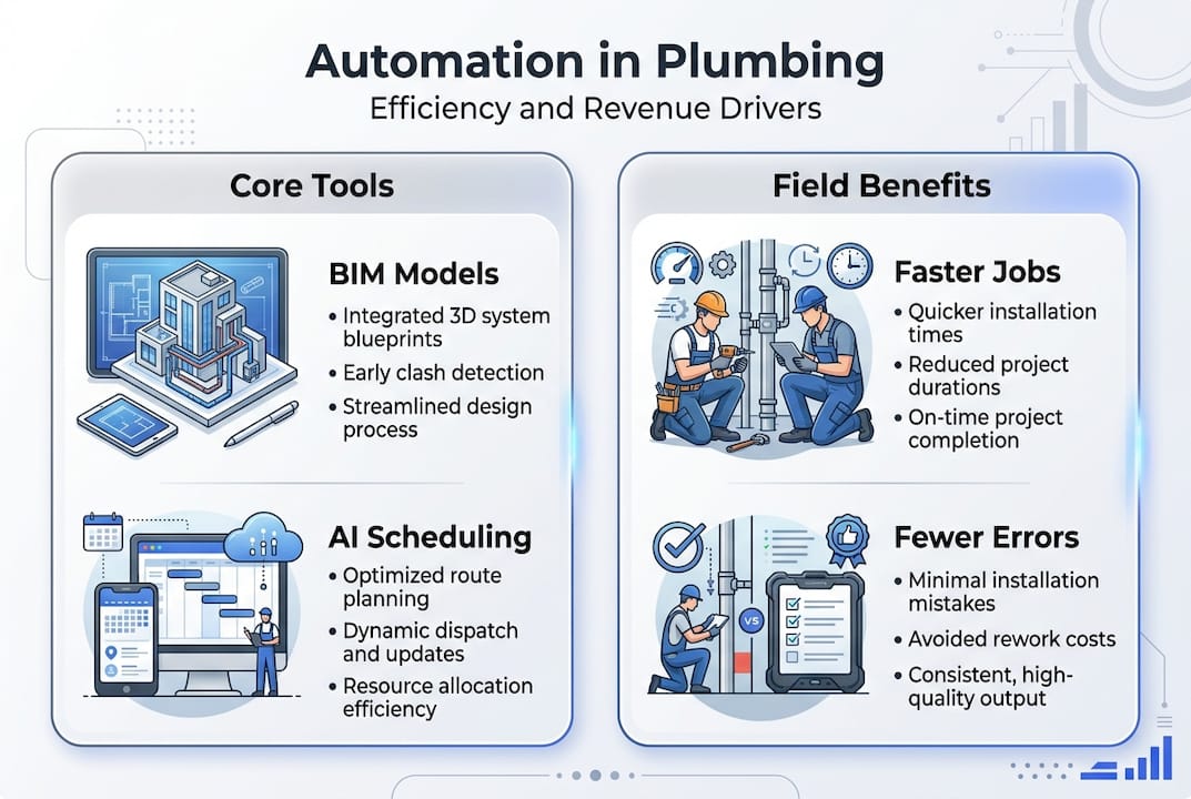 Infographic showing plumbing automation benefits