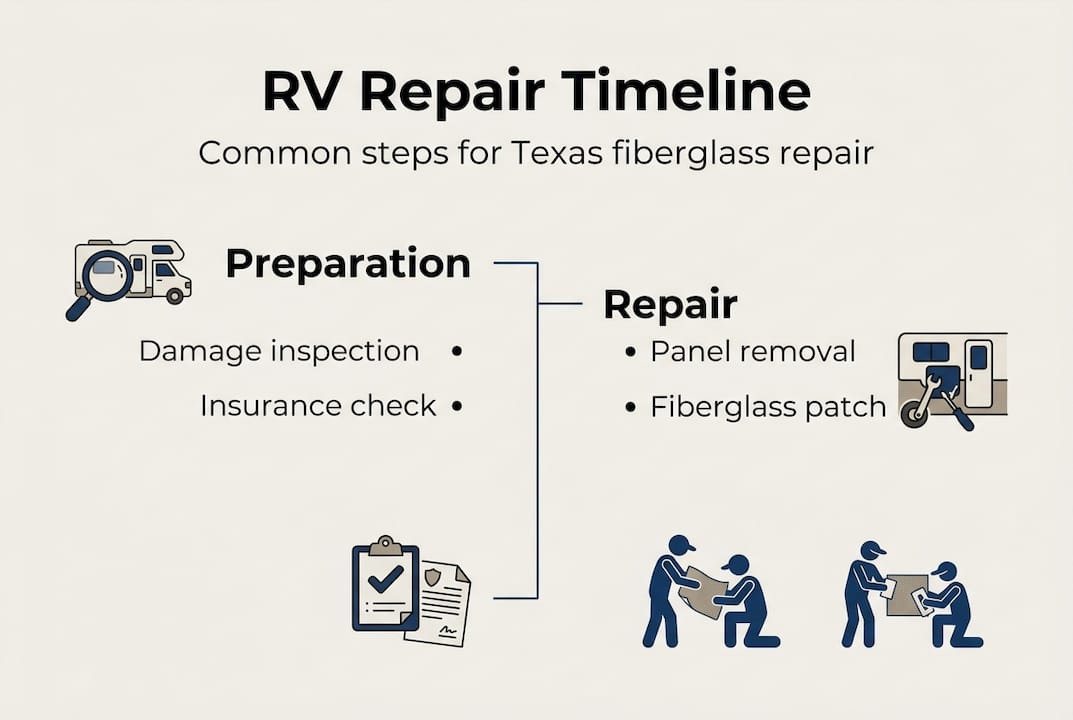 Infographic showing RV fiberglass repair steps