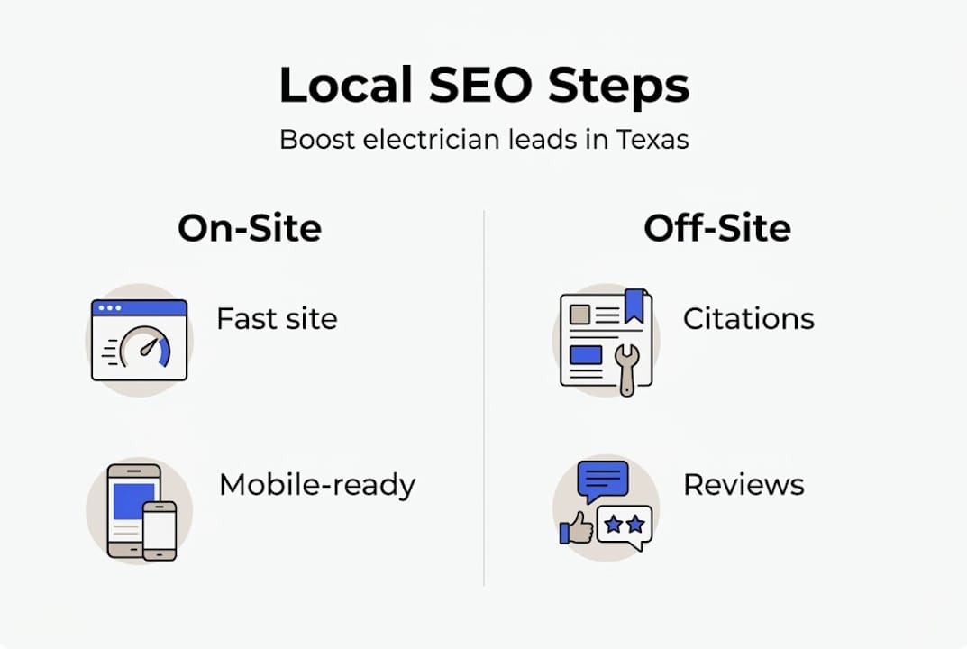 Infographic showing key local seo steps