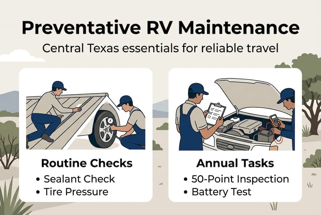 Preventative RV maintenance infographic overview