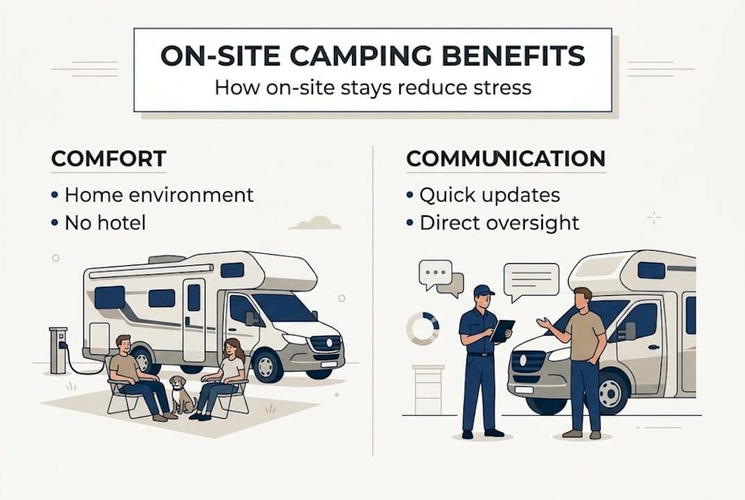 Infographic showing RV repair camping benefits