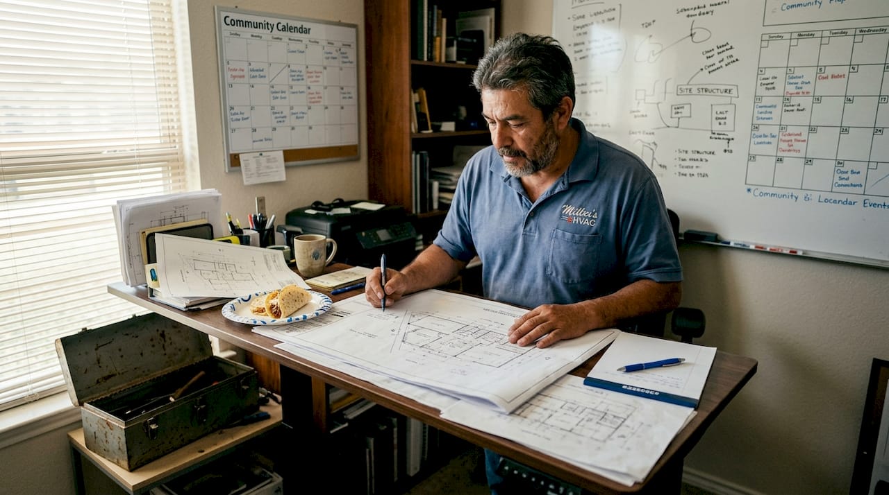 Contractor reviewing web page structure