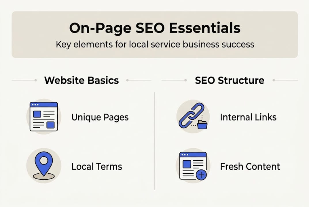 Infographic showing core on-page SEO elements