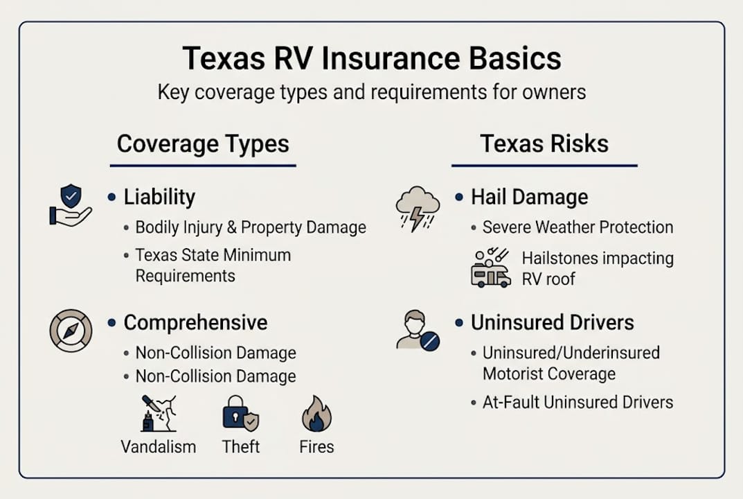 Infographic overview of Texas RV insurance