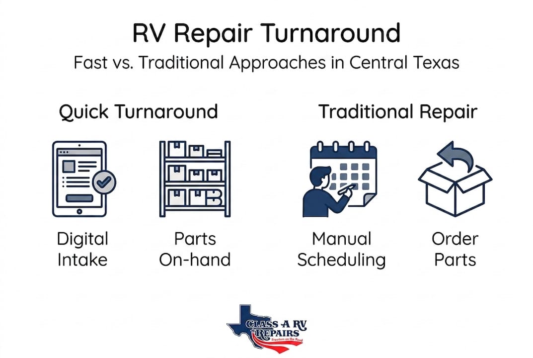 Infographic comparing repair turnaround systems