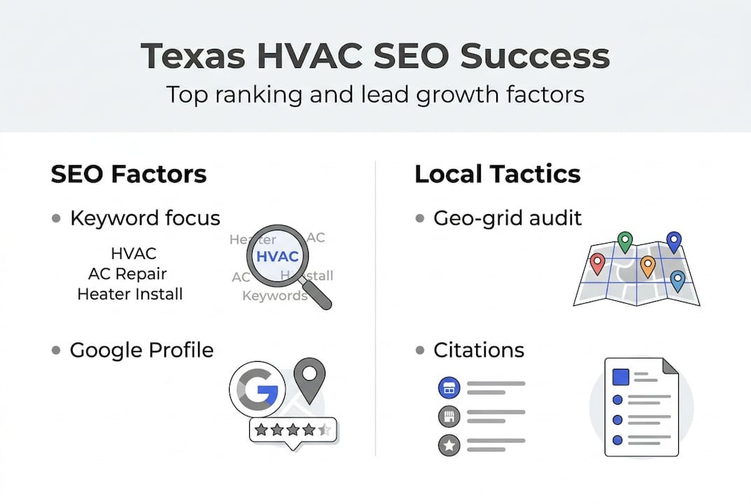 Infographic Texas HVAC SEO main points