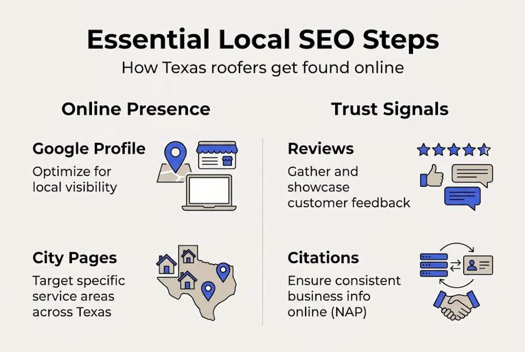 Infographic showing roofer local SEO overview