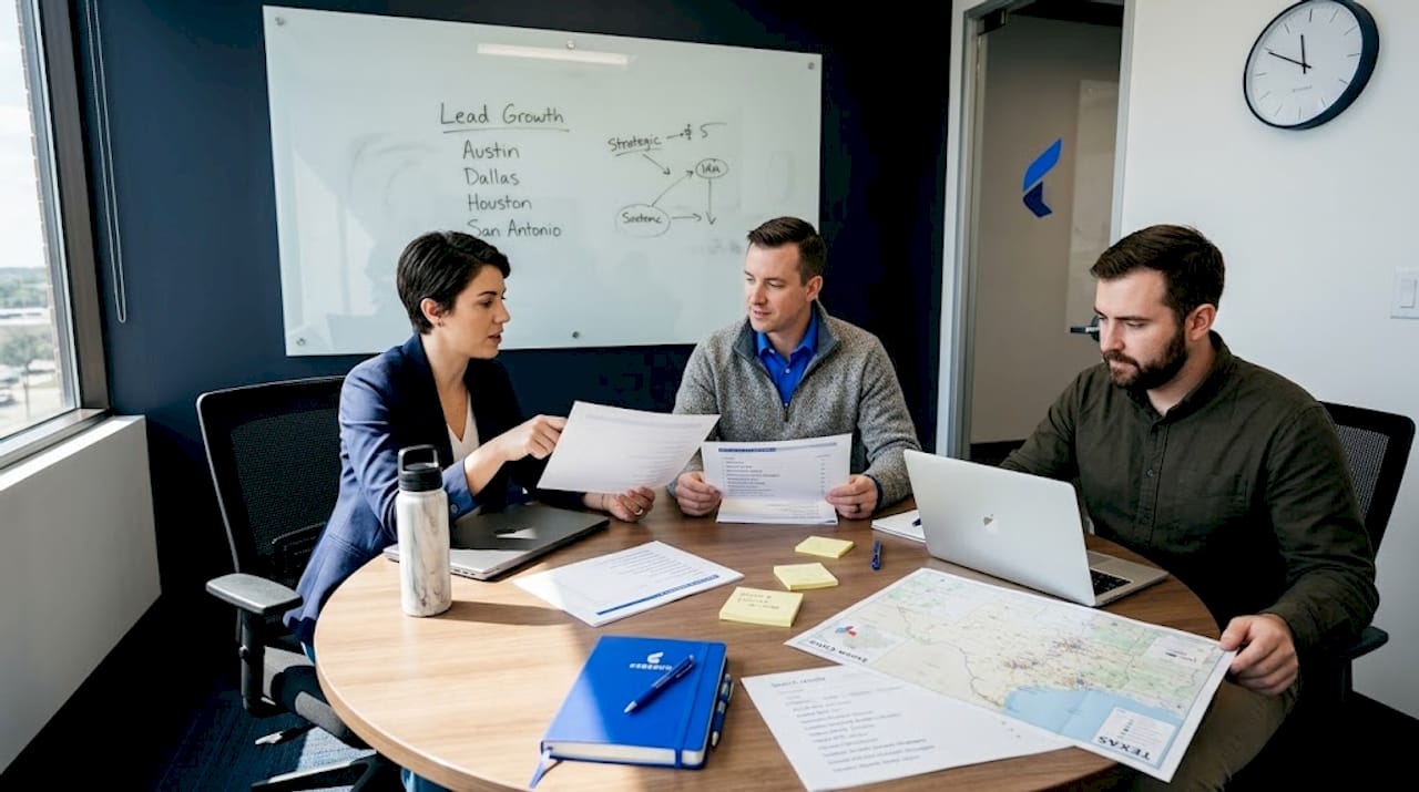 Team planning Texas city SEO strategy