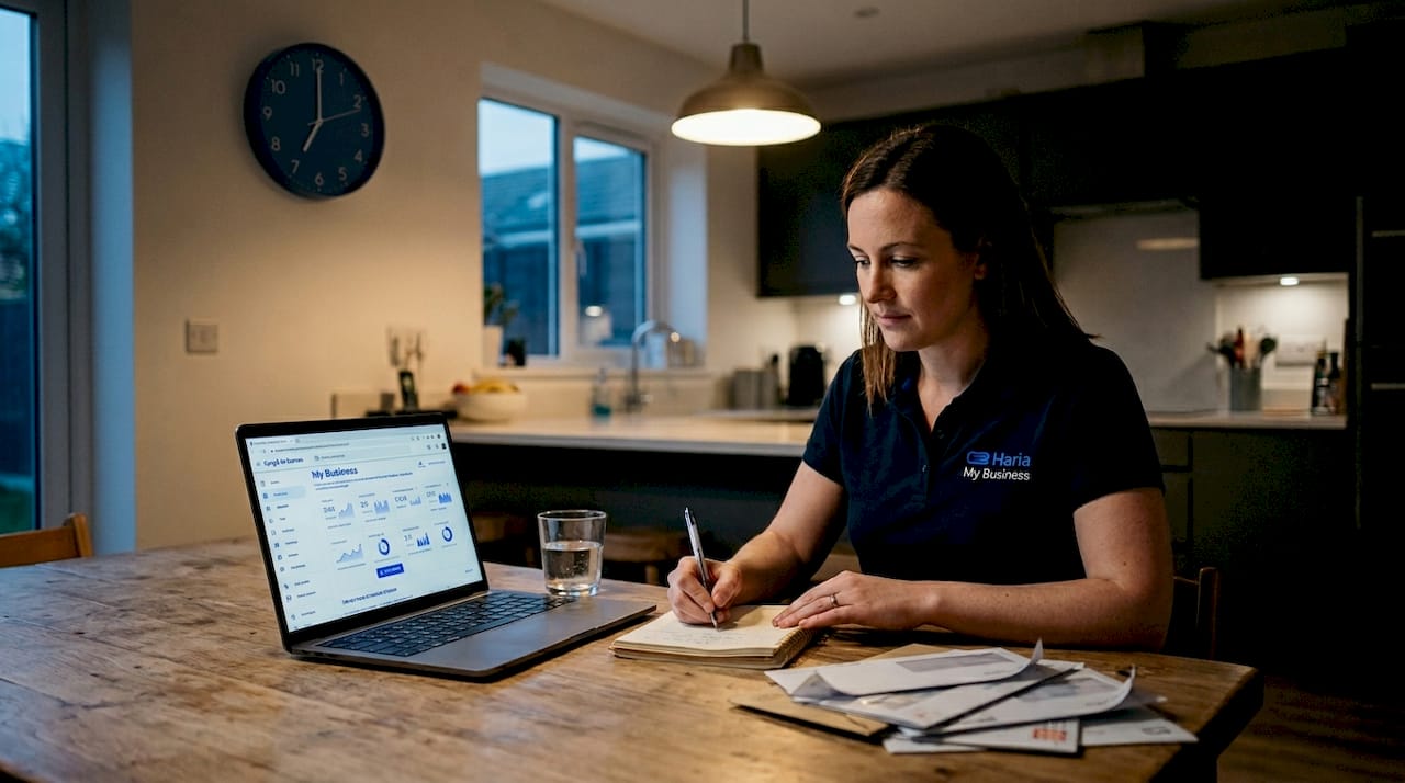 Contractor noting Google Business Profile progress