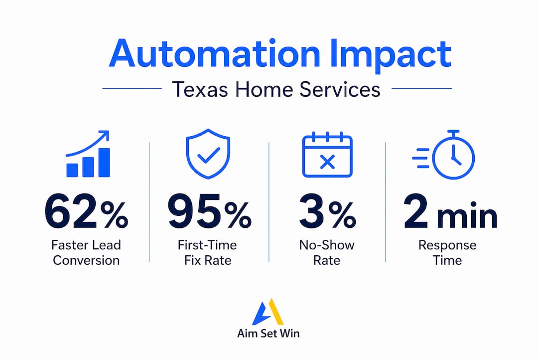 Infographic with automation stats for Texas home services