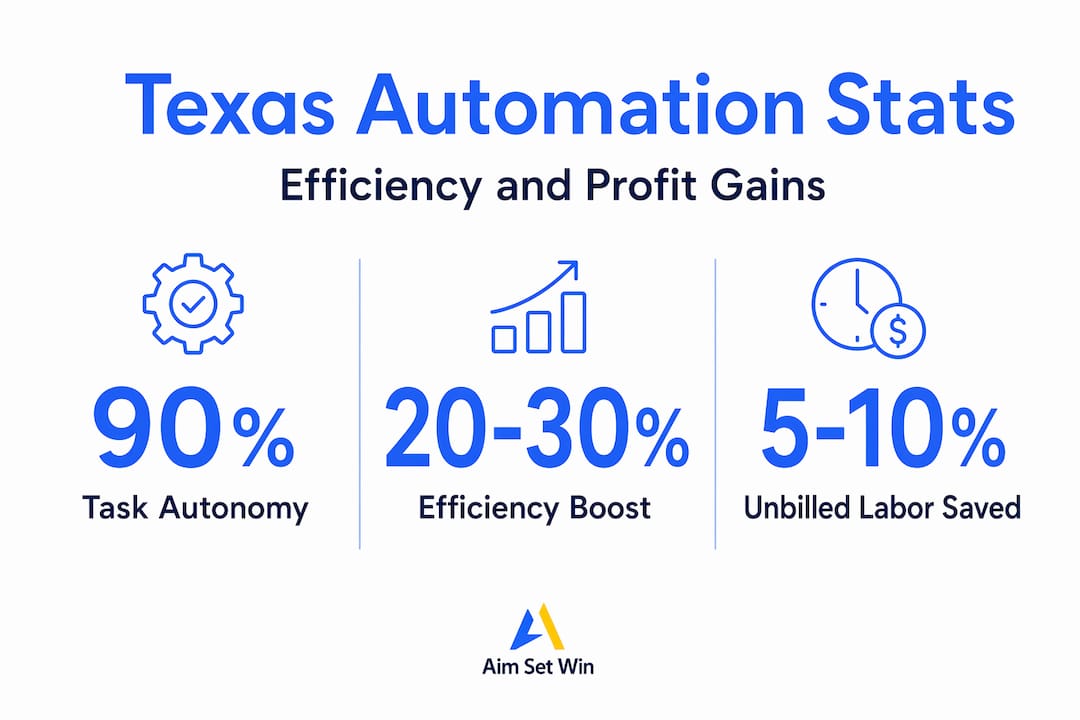 Infographic showing automation efficiency and savings stats