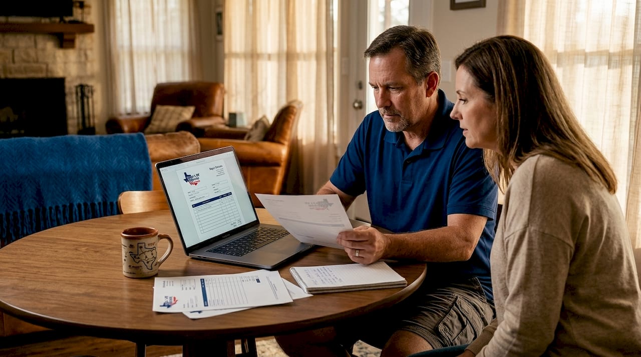 RV owner reviewing repair estimate at home