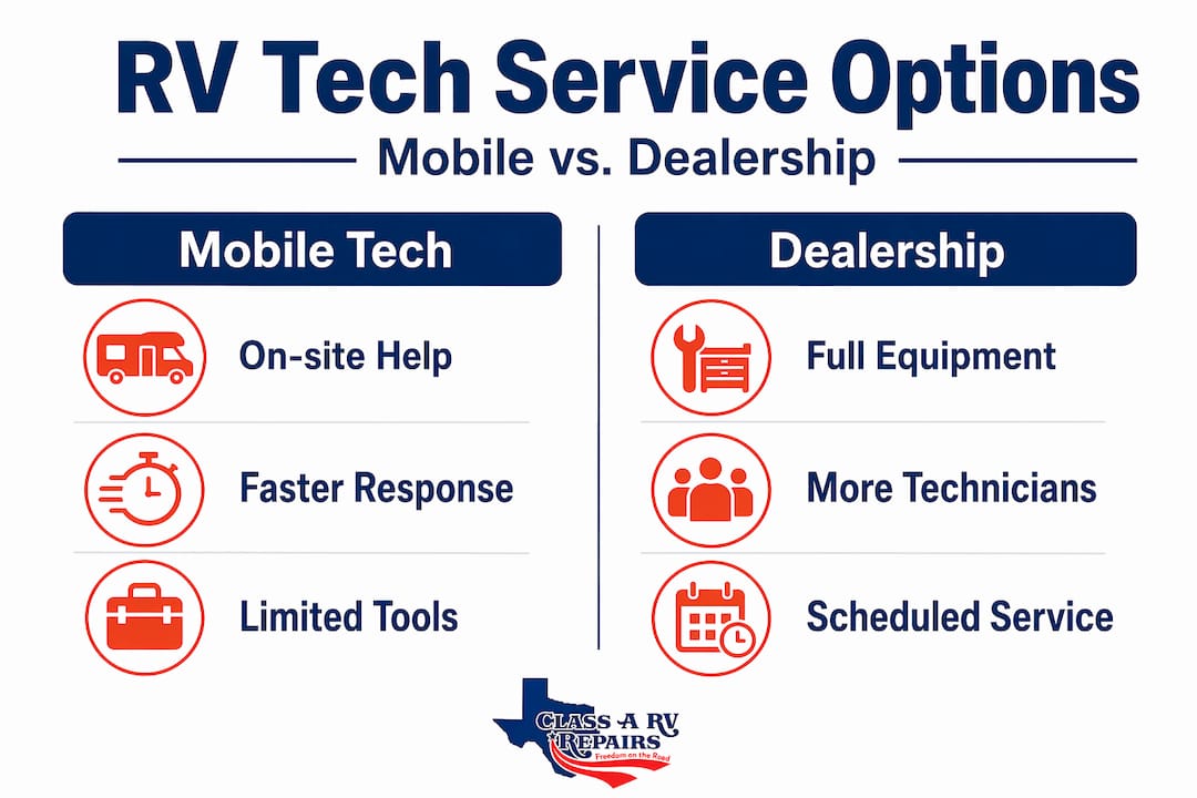 Infographic compares mobile and dealership RV techs