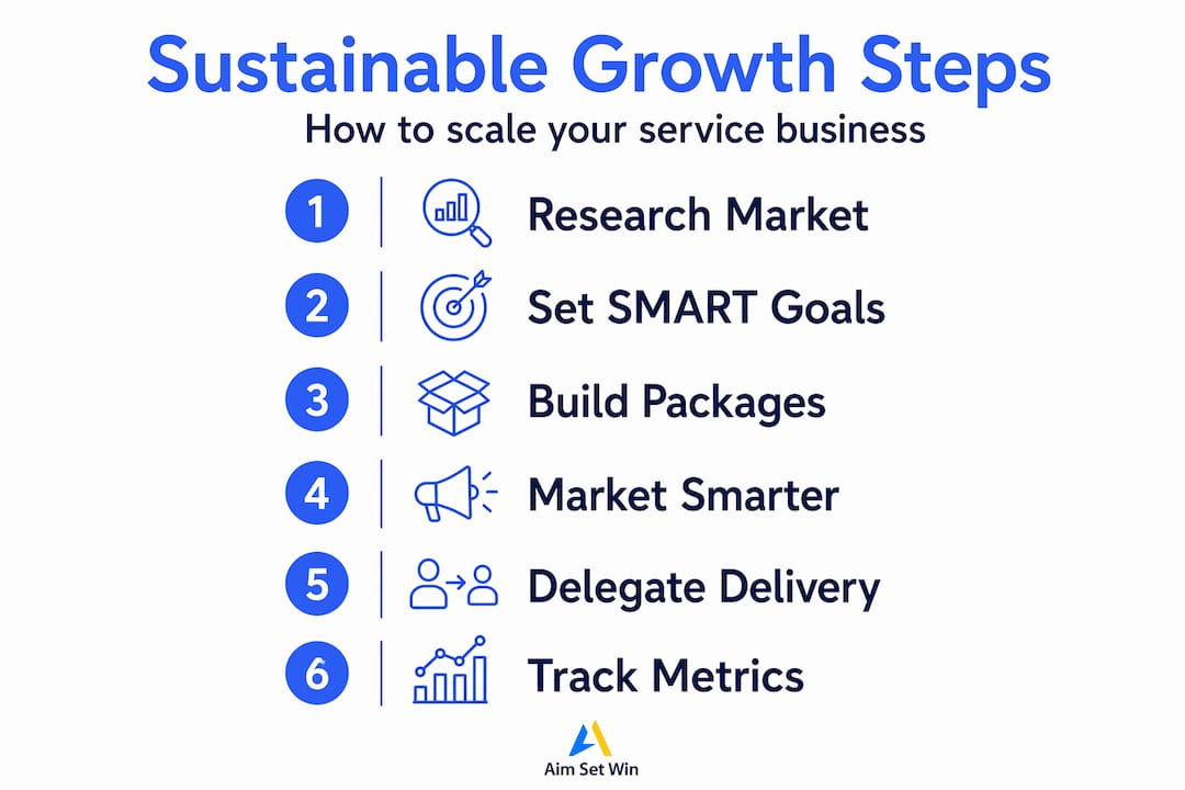 Infographic outlines six steps for sustainable business growth