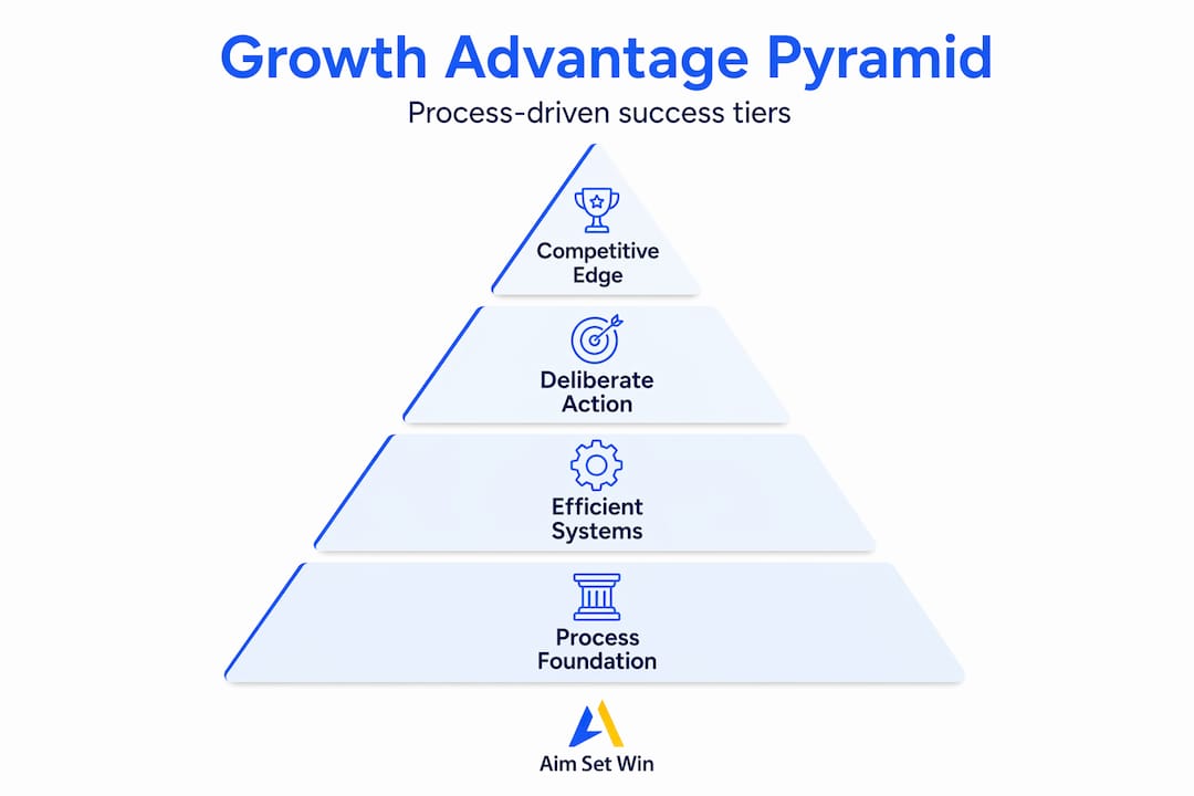 Growth advantage pyramid showing process tiers