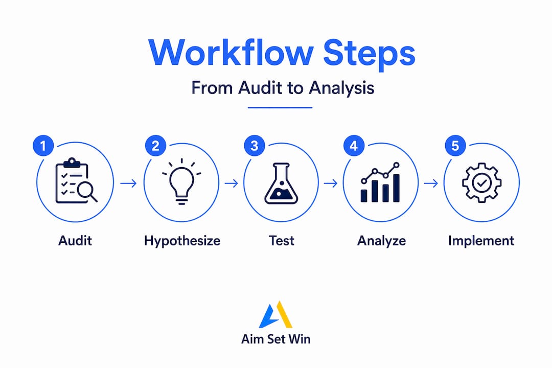 Infographic showing website conversion workflow steps