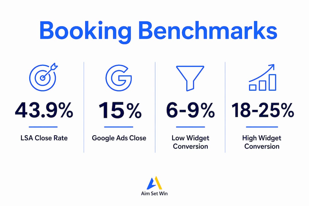 Infographic showing key home service booking benchmarks