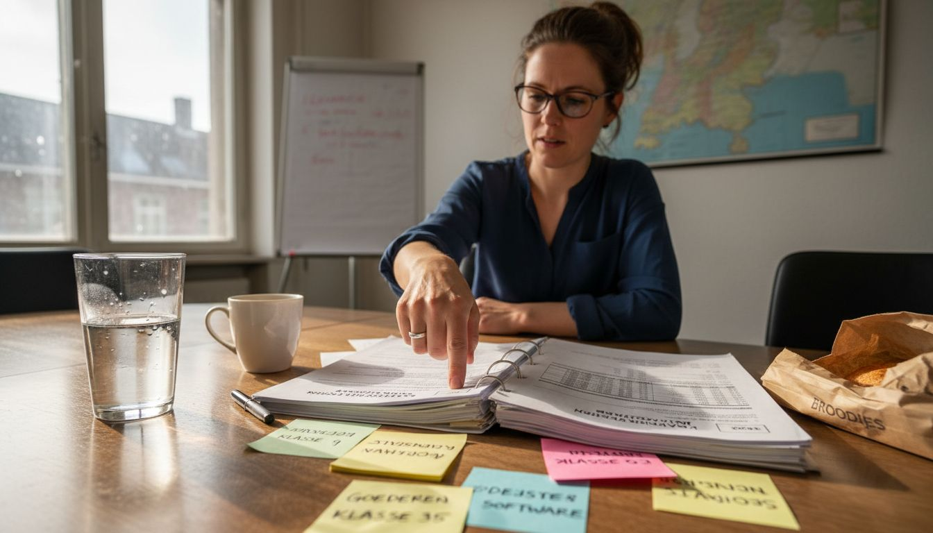 Een adviseur legt uit welke verschillende documenten nodig zijn voor het registreren van een merk.