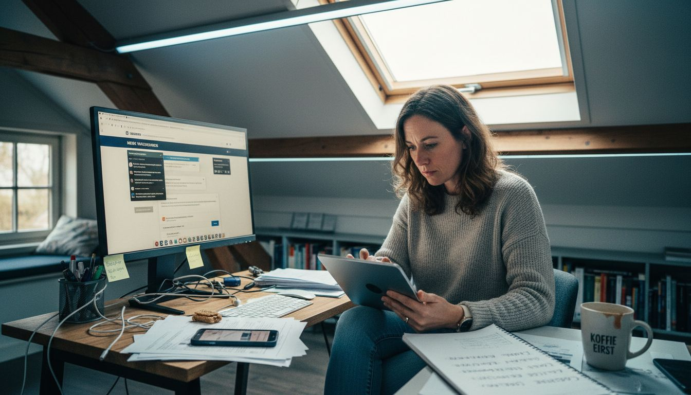 Merken in de gaten houden vanuit een knus zolderkantoortje