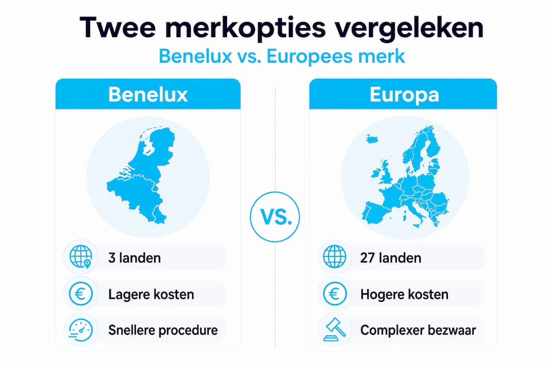 Overzicht: verschillen tussen merkregistratie in de Benelux en Europa in beeld gebracht