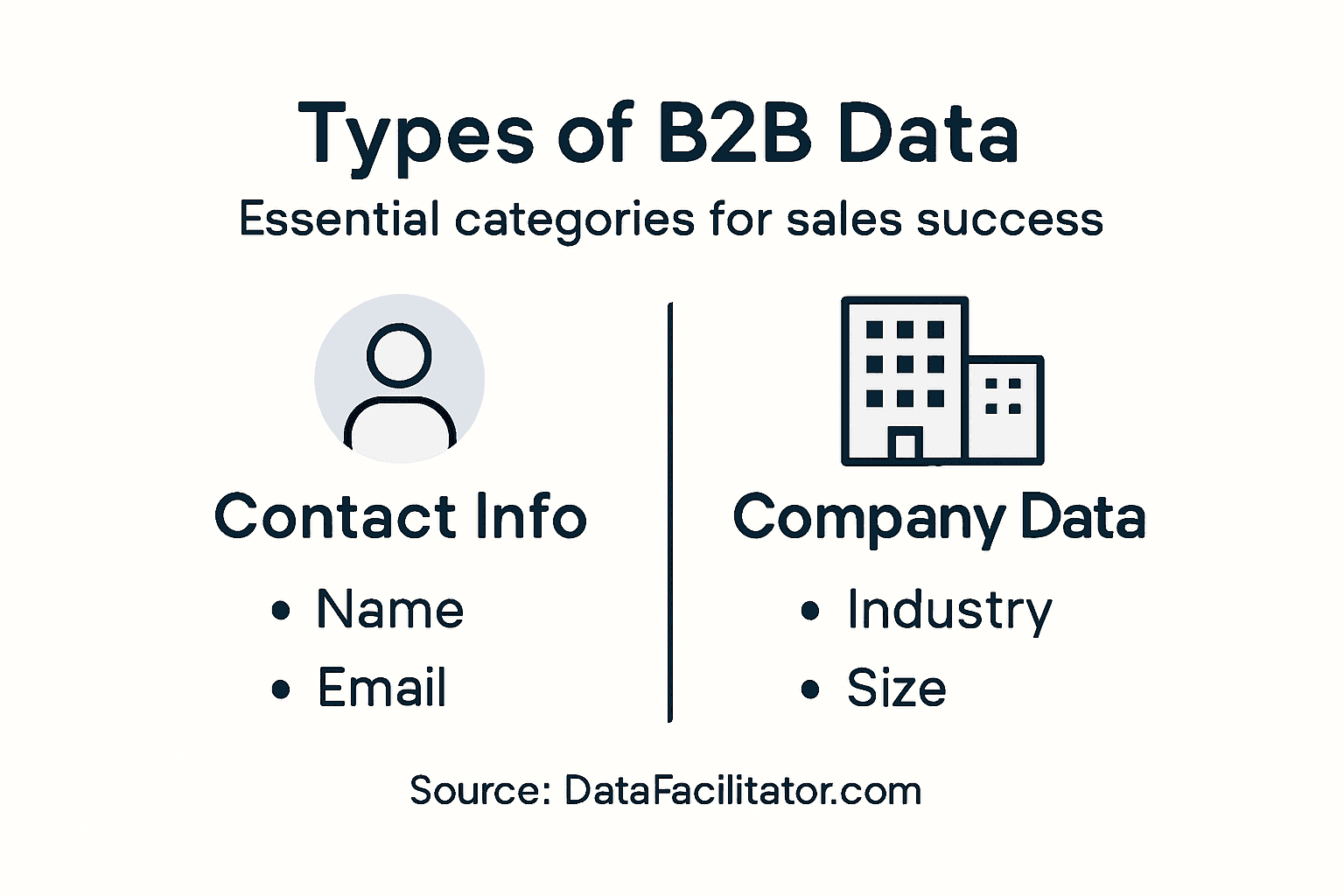 Infographic of B2B data types for sales