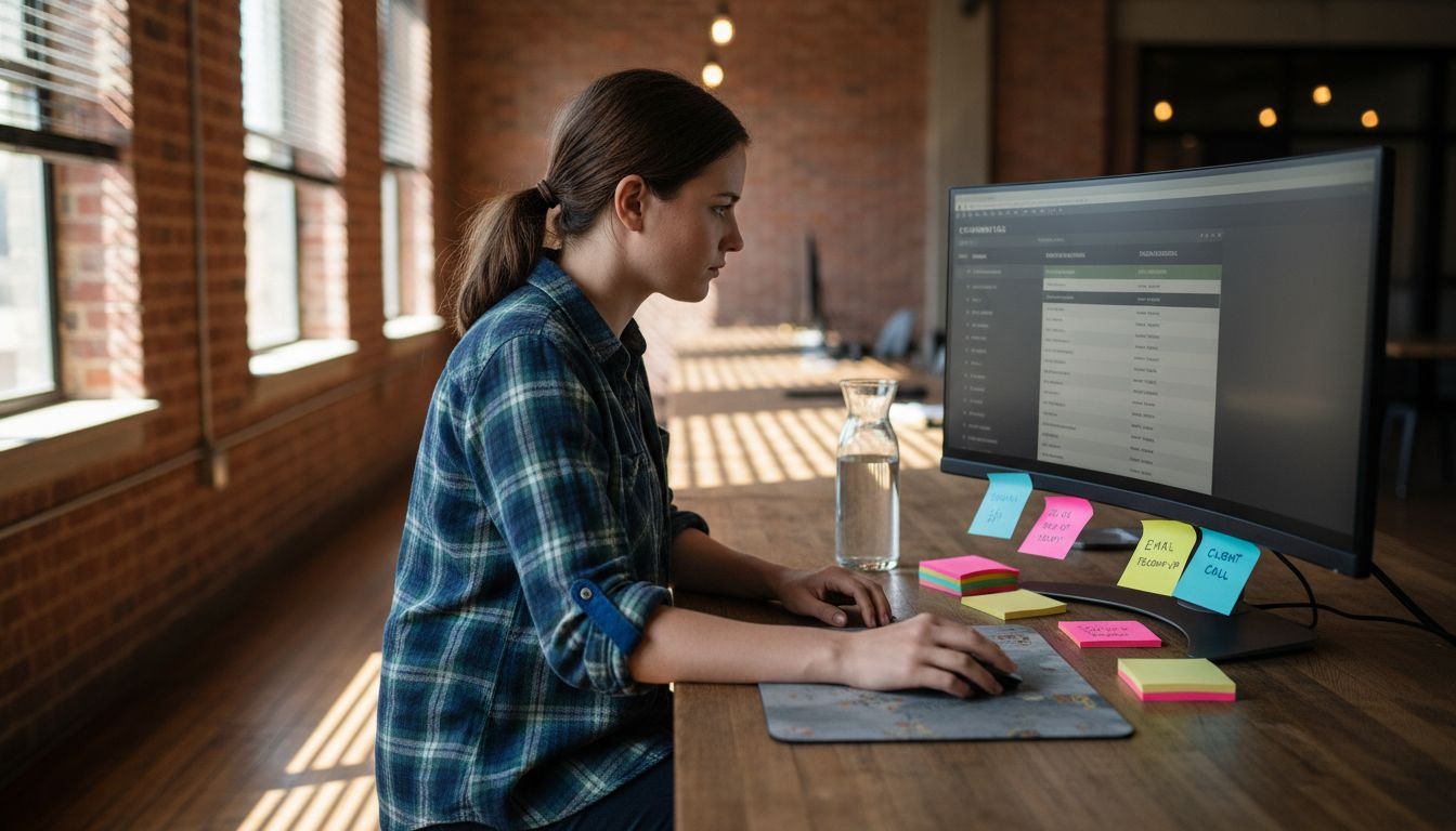 Marketer checking segmented prospect lists