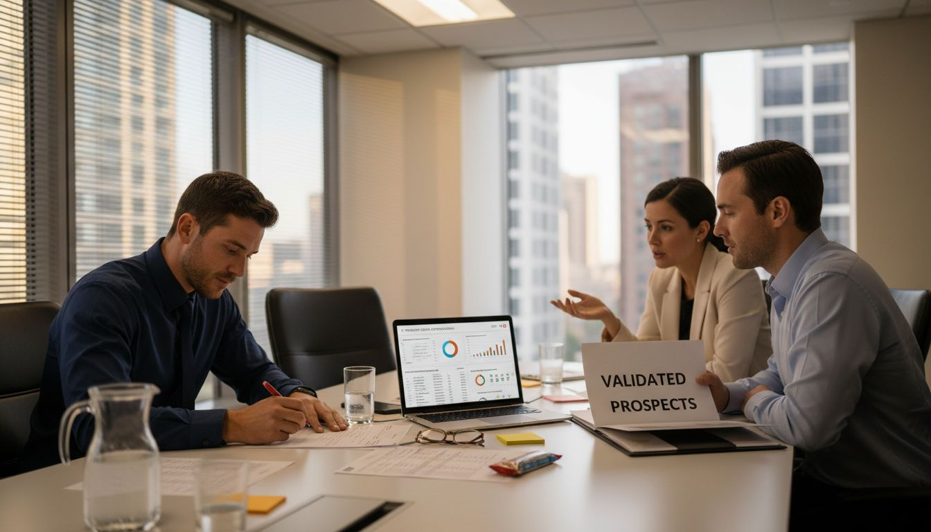 Team discussing B2B contact data accuracy